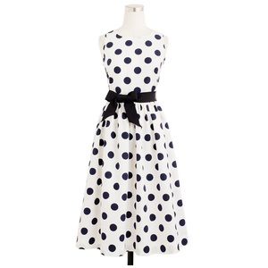 J. Crew white & navy polka dot dress!